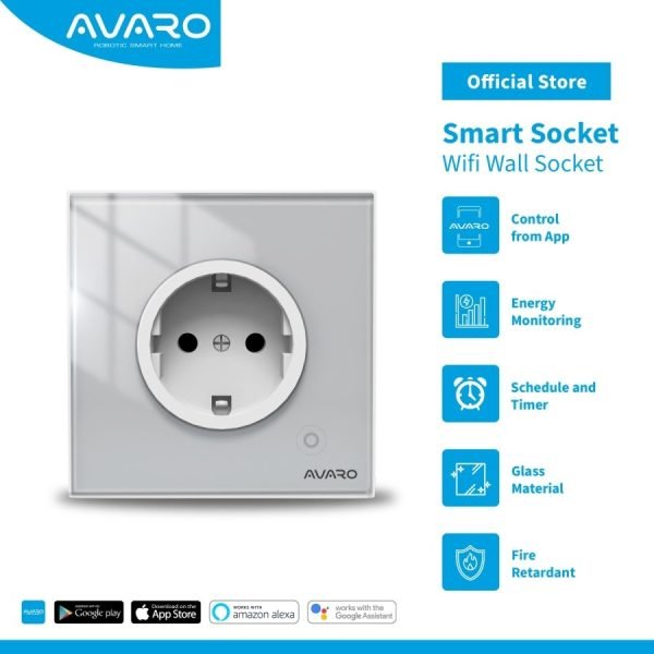 AVARO WIFI Smart Wall Socket Colokan Listrik Dinding 16A (3000W)