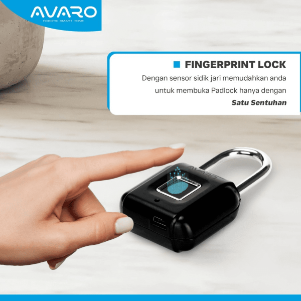AVARO Smart Padlock Gembok Fingerprint SL06